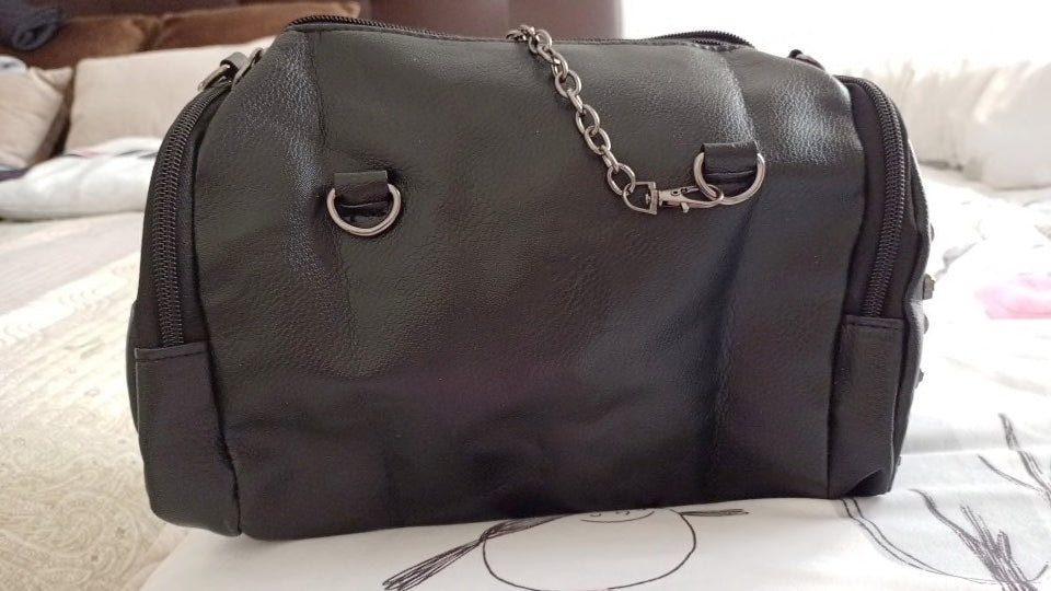 Skull Studded Chain Strap Handbag
